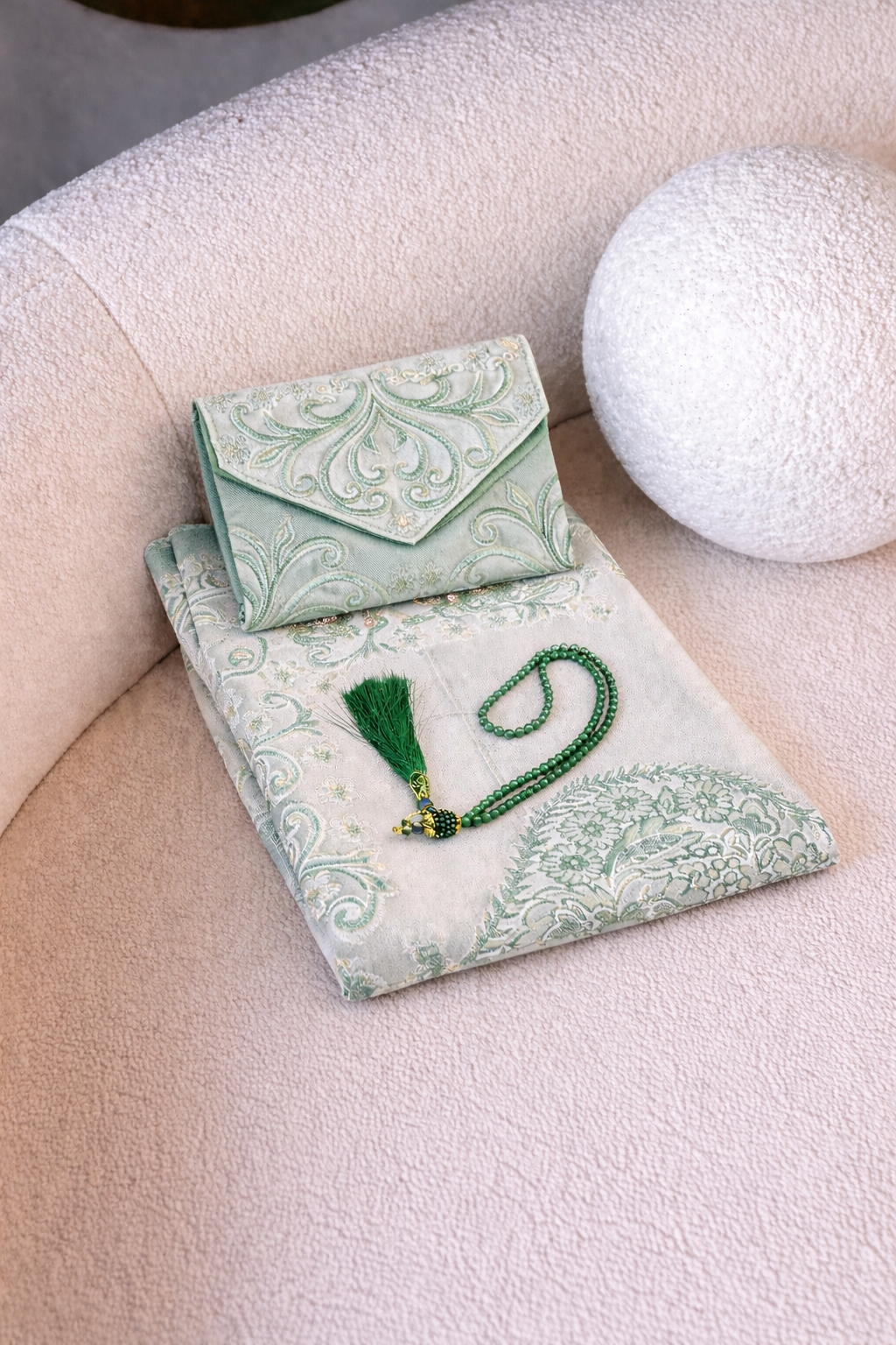 Ensemble Tapis de Prière avec Pochette & Chapelet – Pochette Layl